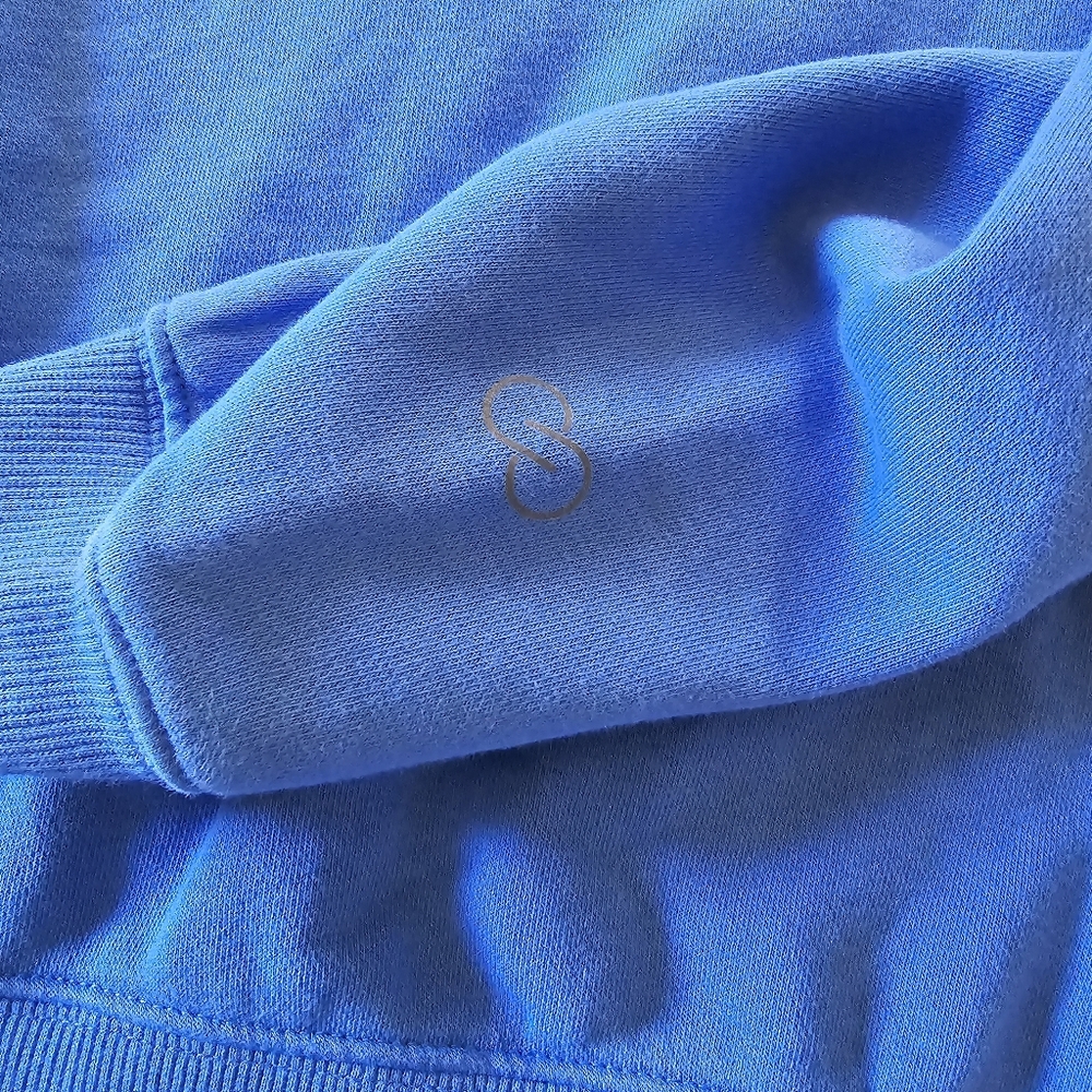 🌟7/25$ CALIA Women's Everyday Fleece Oversized Turtleneck In Capri Blue - Picture 3 of 6